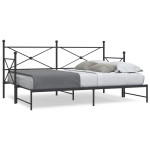 vidaXL Postelja z ležiščem brez vzmetnice črna 80x200 cm jeklo