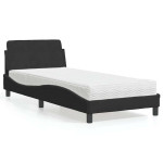 vidaXL Postelja z vzmetnico Dover črna 80x200 cm žamet