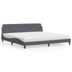 vidaXL Postelja z vzmetnico Dover temno siva 200x200 cm žamet