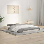 vidaXL Posteljni okvir bel 120x190 cm trdna borovina