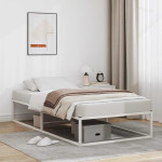 vidaXL Posteljni okvir brez vzmetnice bel 100x200 cm kovinska