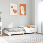vidaXL Posteljni okvir brez vzmetnice bel 100x200 cm trdna borovina