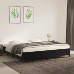 vidaXL Posteljni okvir brez vzmetnice črn 200x200 cm žamet
