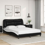 vidaXL Posteljni okvir brez vzmetnice Hvar črn in bel 120x200 cm umetn