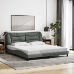 vidaXL Posteljni okvir brez vzmetnice Hvar temno siv 180x200 cm tkanin