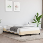 vidaXL Posteljni okvir brez vzmetnice krem 120x190 cm blago