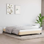vidaXL Posteljni okvir brez vzmetnice krem 140x200 cm tkanina
