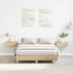vidaXL Posteljni okvir brez vzmetnice sonoma hrast 140x190 cm