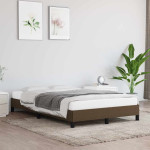 vidaXL Posteljni okvir brez vzmetnice temno rjav 120x200 cm blago