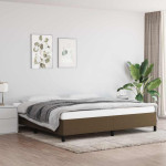vidaXL Posteljni okvir brez vzmetnice temno rjav 200x200 cm blago