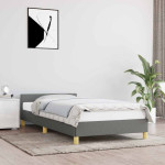 vidaXL Posteljni okvir brez vzmetnice temno siv 100x200 cm blago