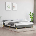 vidaXL Posteljni okvir brez vzmetnice temno siv 140x200 cm tkanina