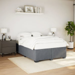 vidaXL Posteljni okvir brez vzmetnice temno siv 140x200 cm žamet