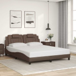 vidaXL Posteljni okvir brez vzmetnice Viana rjav 160x200 cm umetno usn
