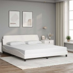 vidaXL Posteljni okvir Dover bel 180x200 cm umetno usnje