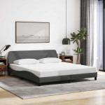vidaXL Posteljni okvir Dover temno siv 160x200 cm blago