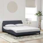 vidaXL Posteljni okvir Dover temno siv 160x200 cm žamet