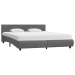 vidaXL Posteljni okvir LED sivo umetno usnje 180x200 cm
