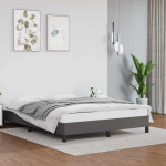 vidaXL Posteljni okvir siv 140x200 cm umetno usnje
