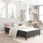 vidaXL Posteljni okvir boxspring sivo blago 120x200 cm