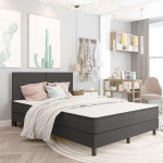 vidaXL Posteljni okvir boxspring sivo blago 140x200 cm