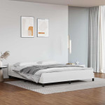 vidaXL Posteljni okvir z vzglavjem brez vzmetnice bel 160x200 cm