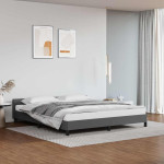 vidaXL Posteljni okvir z vzglavjem brez vzmetnice siv 180x200 cm