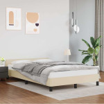 vidaXL Posteljni okvir z vzglavjem brez vzmetnice krem 120x200 cm