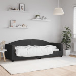 vidaXL Raztegljiva postelja črna 80x200 cm blago