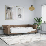 vidaXL Raztegljiva postelja kapučino 100x200 cm umetno usnje