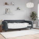 vidaXL Raztegljiva postelja temno siva 90x200 cm žamet