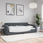 vidaXL Raztegljiva postelja temno siva 90x200 cm žamet