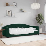 vidaXL Raztegljiva postelja temno zelena 90x200 cm žamet