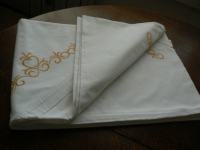 Retro bela prevleka za odejo z vezenino,184x120 cm