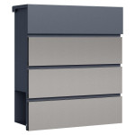 Poštni nabir. z režo za časopis antracit, inox mehko zapiranje V64