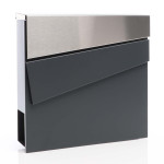 Poštni nabiralnik z režo za časopis antracit+inox mehko zapiranje