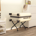 vidaXL Stojalo za prtljago z naslonom črno 56x39x52 cm