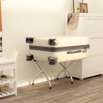 vidaXL Prtljažnik z naslonjalom srebrn 56x39x52 cm