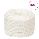 vidaXL Delovna vrv bela 10 mm 100 m polipropilen