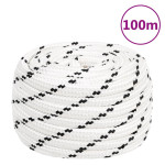vidaXL Delovna vrv bela 18 mm 100 m poliester