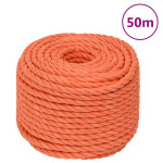 vidaXL Delovna vrv oranžna 10 mm 50 m polipropilen