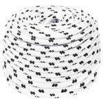 vidaXL Pletena vrv za čoln bela 10 mm x 25 m poliester