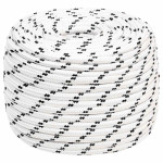 vidaXL Pletena vrv za čoln bela 14 mm x 25 m poliester