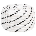 vidaXL Pletena vrv za čoln bela 16 mm x 25 m poliester