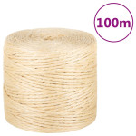 vidaXL Vrv iz 100 % sisala 4 mm 100 m