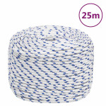 vidaXL Vrv za čoln bela 10 mm 25 m polipropilen