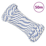 vidaXL Vrv za čoln bela 5 mm 50 m polipropilen