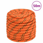 vidaXL Vrv za čoln oranžna 16 mm 50 m polipropilen