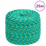 vidaXL Vrv za čoln zelena 8 mm 25 m polipropilen