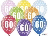 BALONI 60 LET SORTIRANI 30CM 6 KOSOV